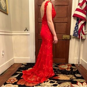 Gorgeous unique RED evening gown!